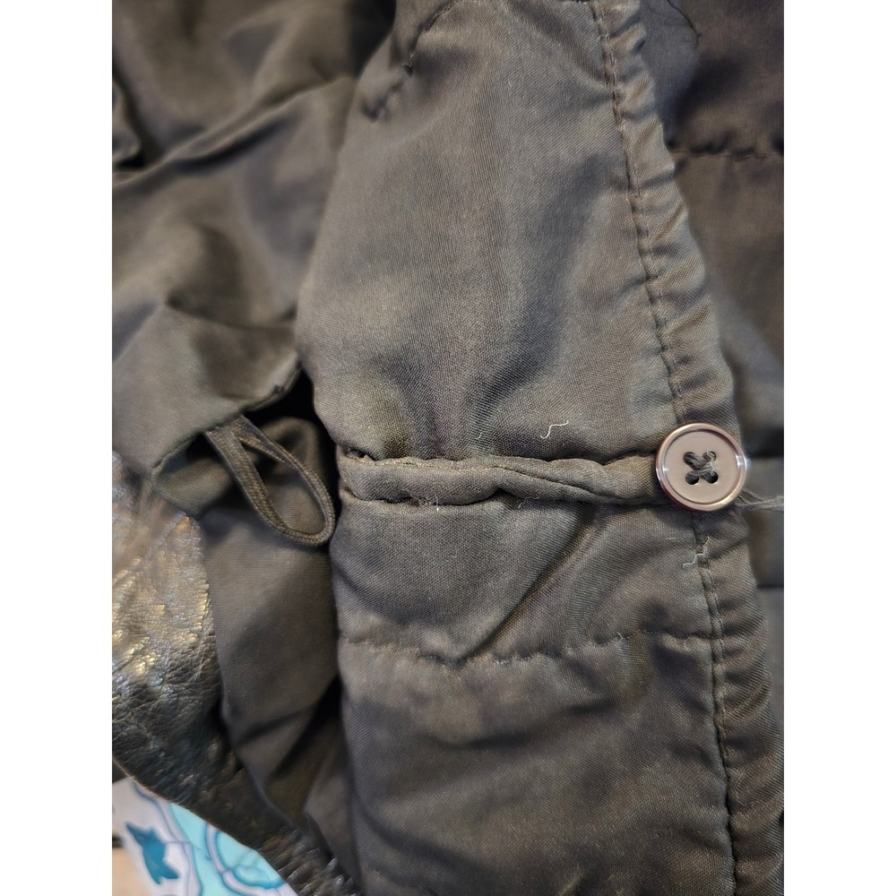 Vintage MOB 5XL Black Leather Motorcycle Biker Jacket Belted Lace Heavyweight - Picture 12 of 15